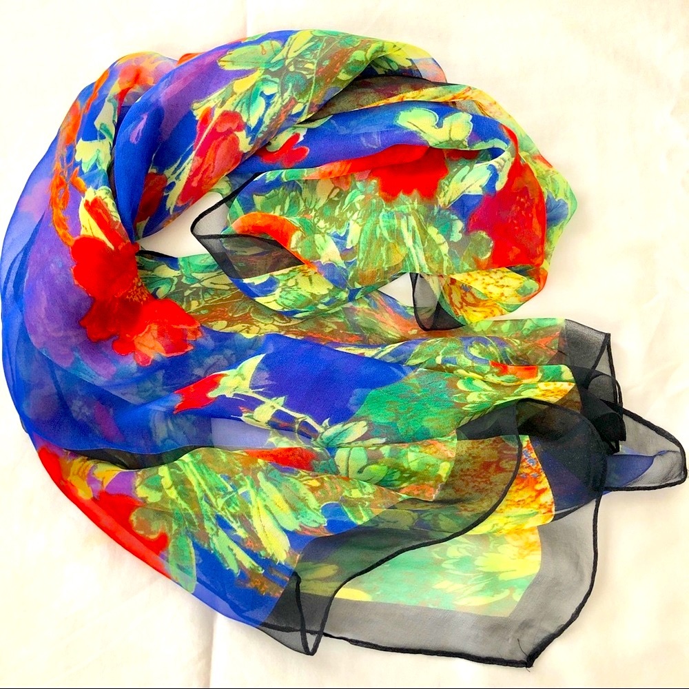 Silk chiffon scarf